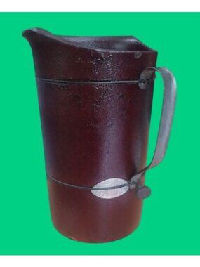 Vintage Patent 1880s Antique Wood Fiber Pitcher 2QT United Indurated Fibre Co NY
